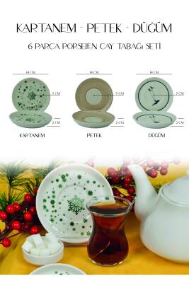 Kartanem 6lı Porselen Çay Tabağı Seti - 4