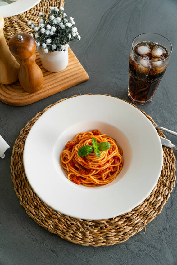 Katre 28 Cm Porselen Çukur Makarna Tabağı Kırık Beyaz - 2