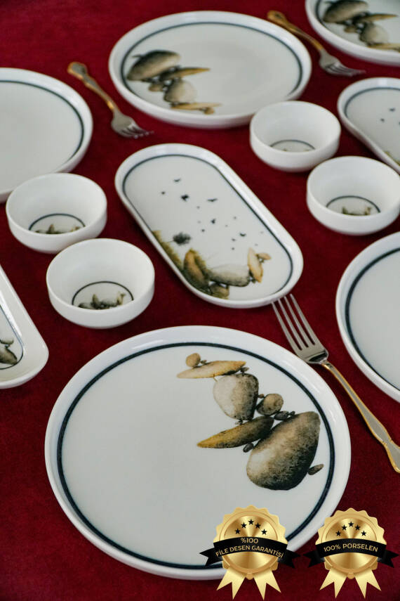 Kaya 16 Parça 6 Kişilik Porselen Kahvaltı Takımı - 1