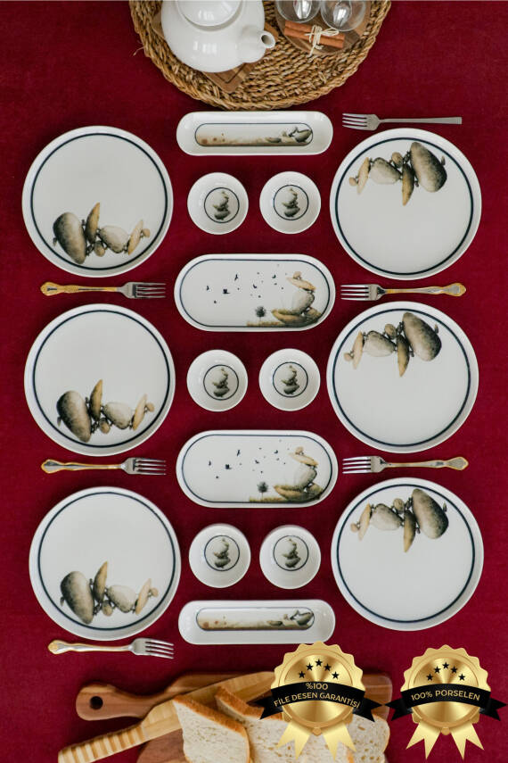 Kaya 16 Parça 6 Kişilik Porselen Kahvaltı Takımı - 2