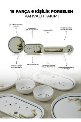 Kaya 16 Parça 6 Kişilik Porselen Kahvaltı Takımı - 6