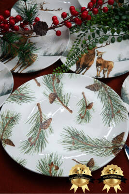 Kozalak 6 Parça Porselen Pasta Tabağı Seti