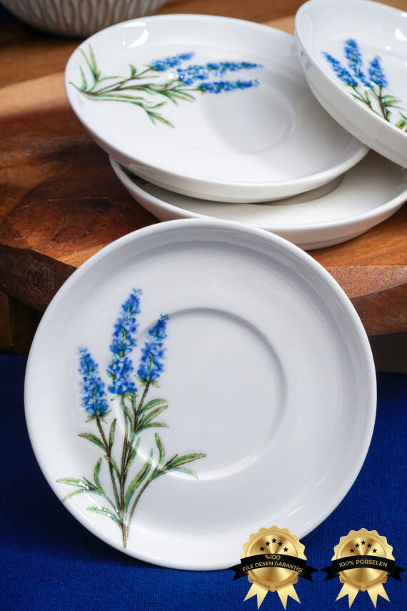 Lavanta 12cm 6 Parça Porselen Çay Tabak Seti - 1