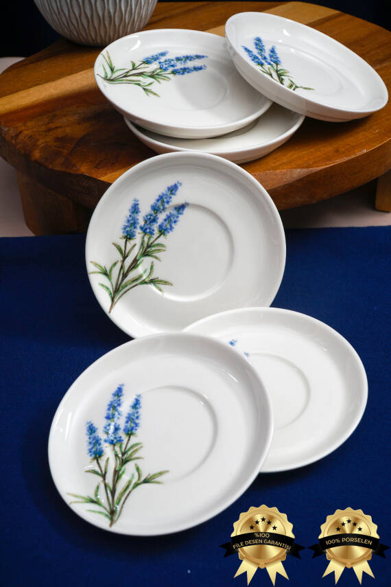 Lavanta 12cm 6 Parça Porselen Çay Tabak Seti - 2