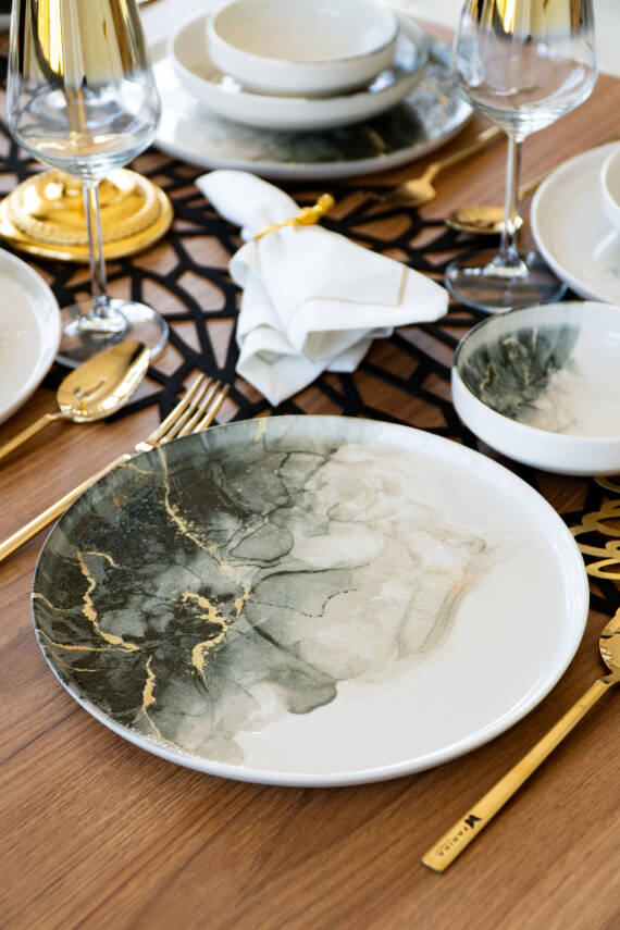 MERMER 18 Parça 6 Kişilik Yemek Takımı - 1