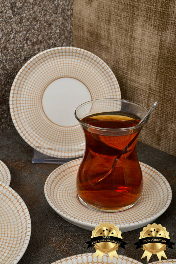 Petek 6lı Porselen Çay Tabağı Seti - 1