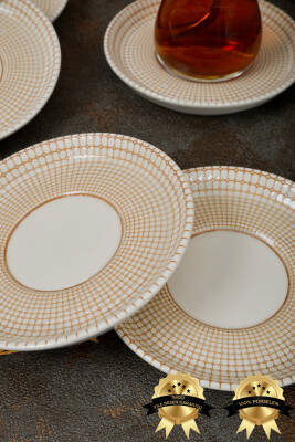 Petek 6lı Porselen Çay Tabağı Seti - 2