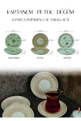 Petek 6lı Porselen Çay Tabağı Seti - 4