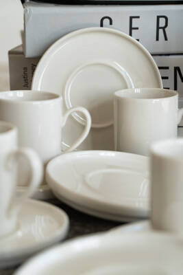 Rüya 12 Parça 6 Kişilik Porselen Kahve Fincan Takımı - 2