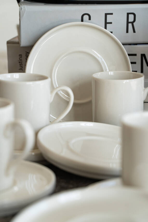 Rüya 12 Parça 6 Kişilik Porselen Kahve Fincan Takımı - 2