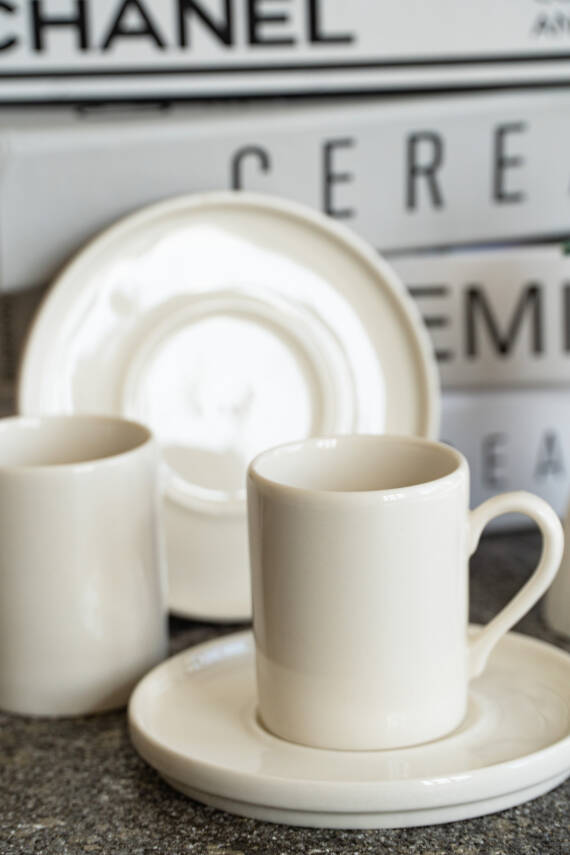 Rüya 4 Parça 2 Kişilik Porselen Kahve Fincan Takımı - 5