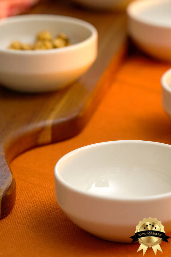 Rüya 8 Cm 6lı Porselen Kahvaltı Sunum Çerezlik Seti Kırık Beyaz - 1