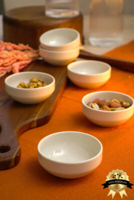 Rüya 8 Cm 6lı Porselen Kahvaltı Sunum Çerezlik Seti Kırık Beyaz - 2