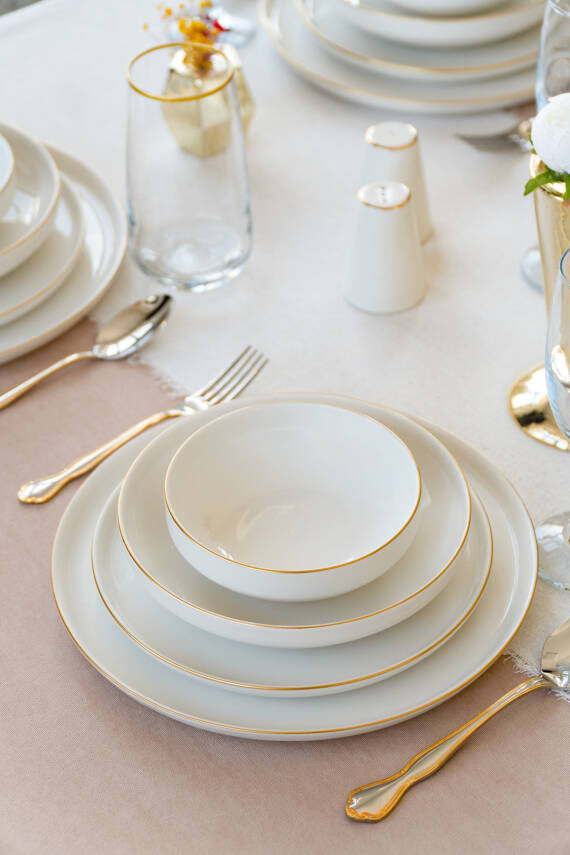 Rüya Altın Yaldız 24 Parça 6 Kişilik Porselen Yemek Takımı - 1