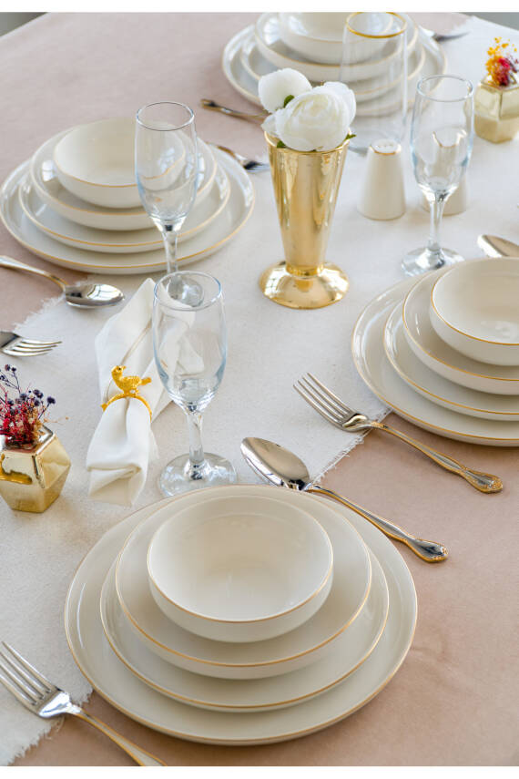 Rüya Altın Yaldız 24 Parça 6 Kişilik Porselen Yemek Takımı - 2