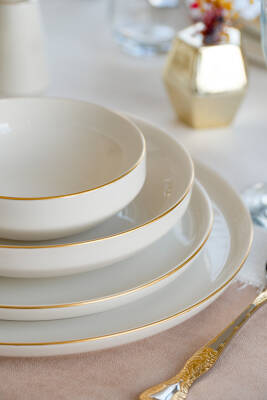 Rüya Altın Yaldız 24 Parça 6 Kişilik Porselen Yemek Takımı - 3