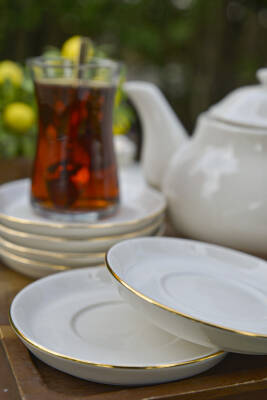 Rüya Altın Yaldız 6 Adet 12 Cm Porselen Çay Tabağı Kırık Beyaz - 3