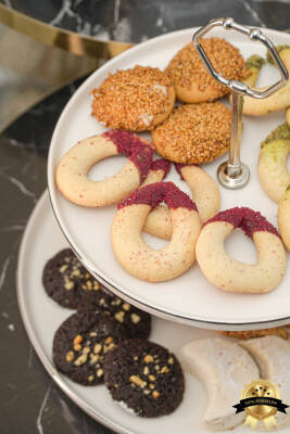 Rüya Platin Yaldız Porselen Kurabiyelik Ve Sunumluk Kırık Beyaz - 2