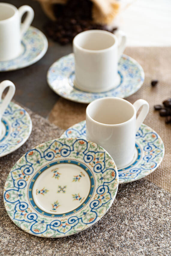 Saraylı 12 Parça 6 Kişilik Porselen Kahve Fincan Takımı - 1