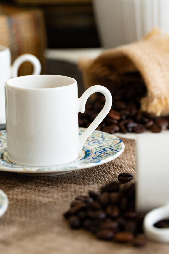 Saraylı 12 Parça 6 Kişilik Porselen Kahve Fincan Takımı - 4