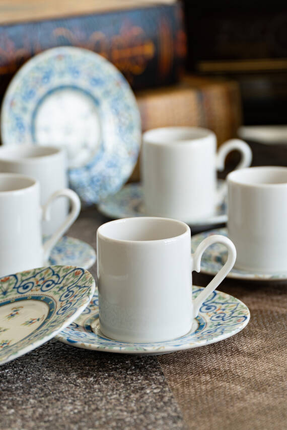 Saraylı 12 Parça 6 Kişilik Porselen Kahve Fincan Takımı - 6