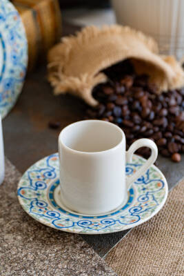 Saraylı 4 Parça 2 Kişilik Porselen Kahve Fincan Takımı - 3