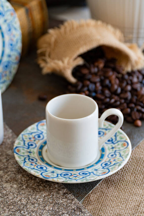 Saraylı 4 Parça 2 Kişilik Porselen Kahve Fincan Takımı - 3