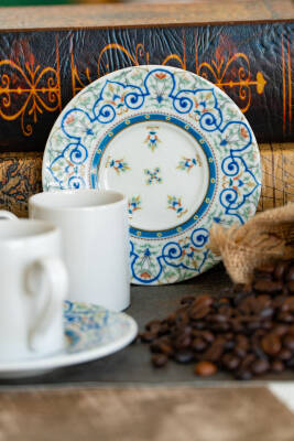 Saraylı 4 Parça 2 Kişilik Porselen Kahve Fincan Takımı - 4