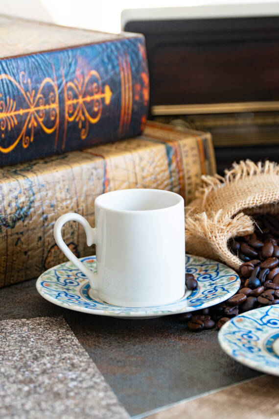 Saraylı 4 Parça 2 Kişilik Porselen Kahve Fincan Takımı - 5