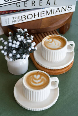 Satürn 4 Parça 2 Kişilik Porselen Çay Fincan Seti - 3