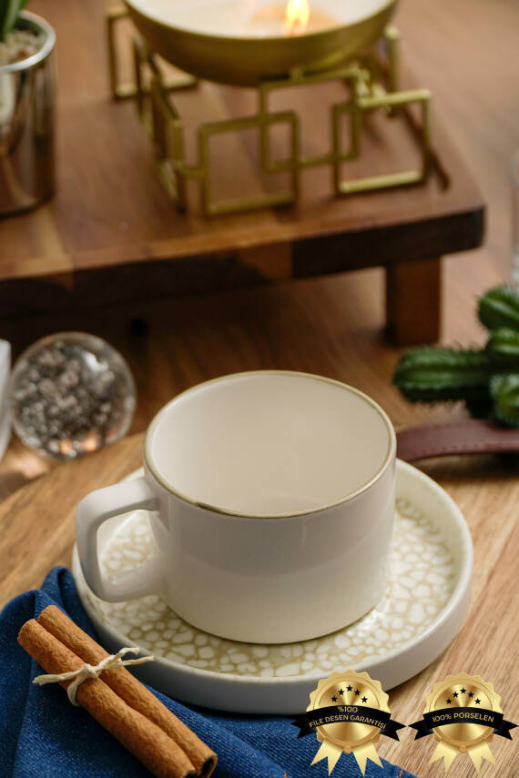 Side Porselen 4 Parça 2 Kişilik 230 ml Çay Fincan Takımı - 3