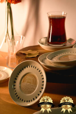 Yakamoz 6 Adet 12 Cm Porselen Çay Tabağı Kırık Beyaz