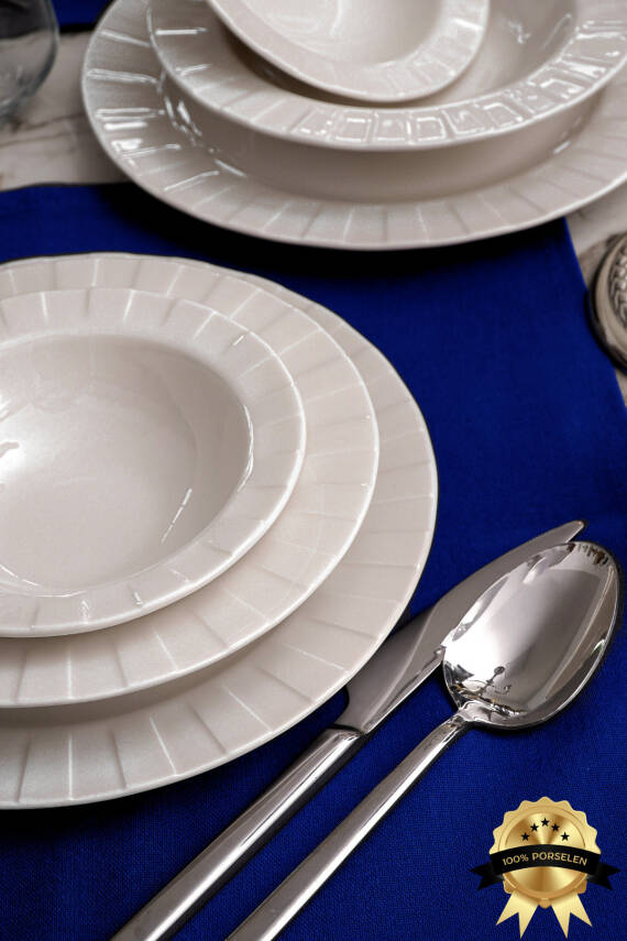 Zümrüt 18 Parça 6 Kişilik Porselen Yemek Takımı - 1