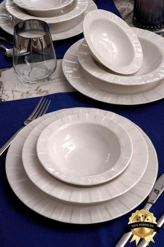 Zümrüt 18 Parça 6 Kişilik Porselen Yemek Takımı - 2